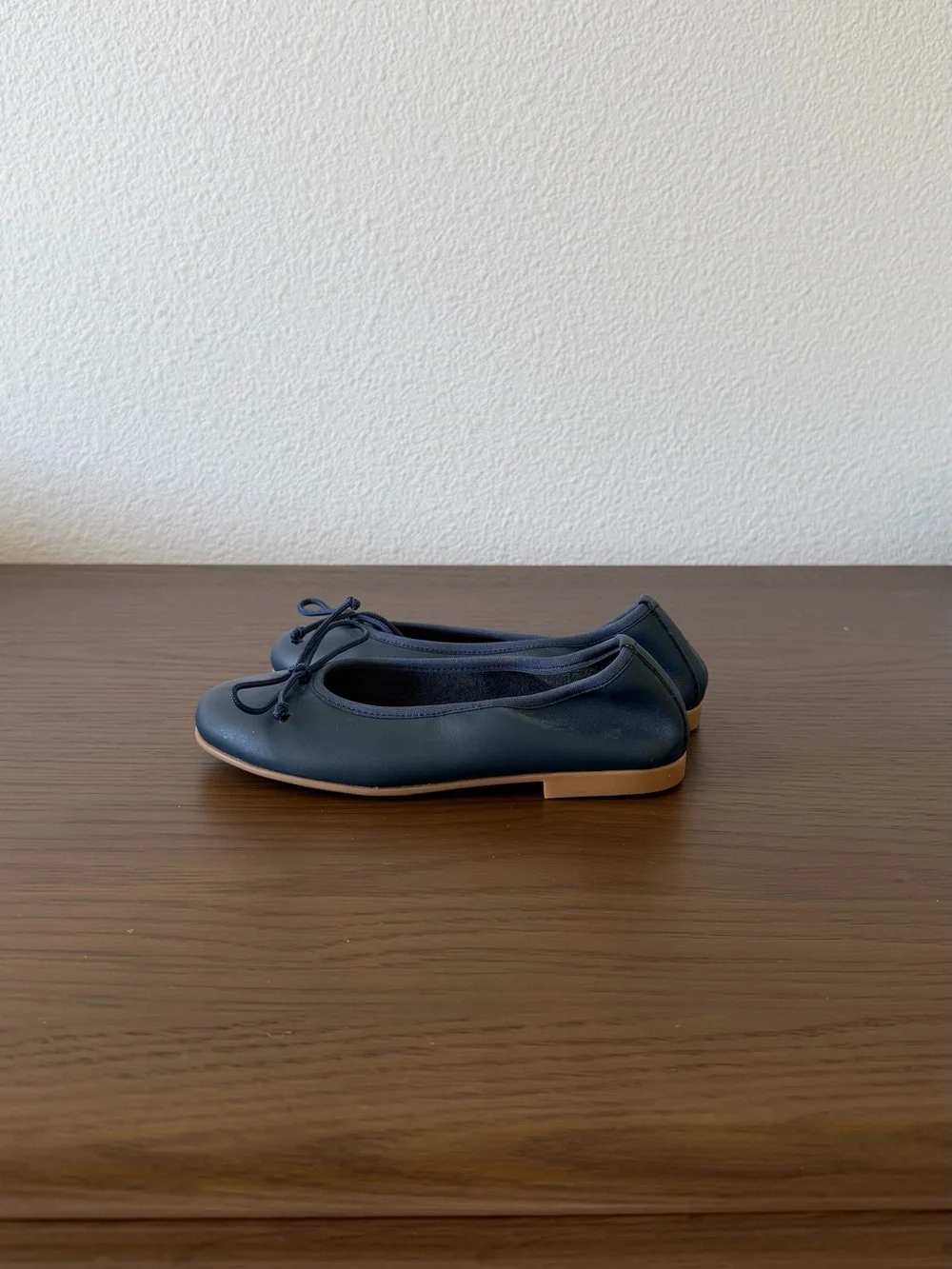 Girls Navy Bow Ballet Flats